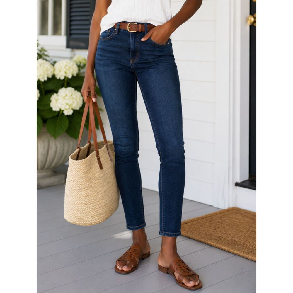 J.Crew High Rise Toothpick Skinny Jeans 26 Blue Stretch Denim Classic Women's